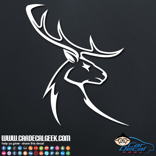 Deer Buck Head Car Truck Decal Sticker