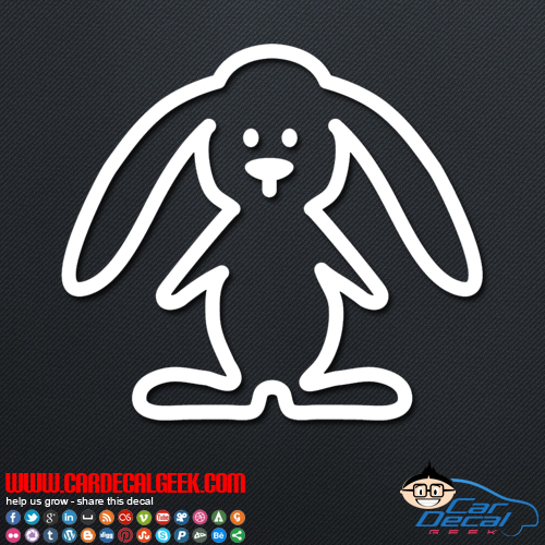 Adorable Bunny Rabbit Vinyl Decal Sticker Graphic
