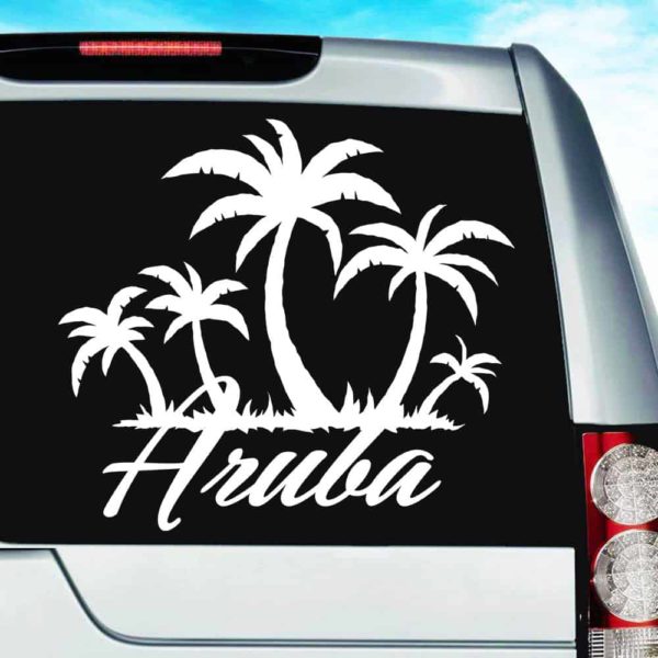 Aruba Palm Tree Island Vinyl Car Window Decal Sticker