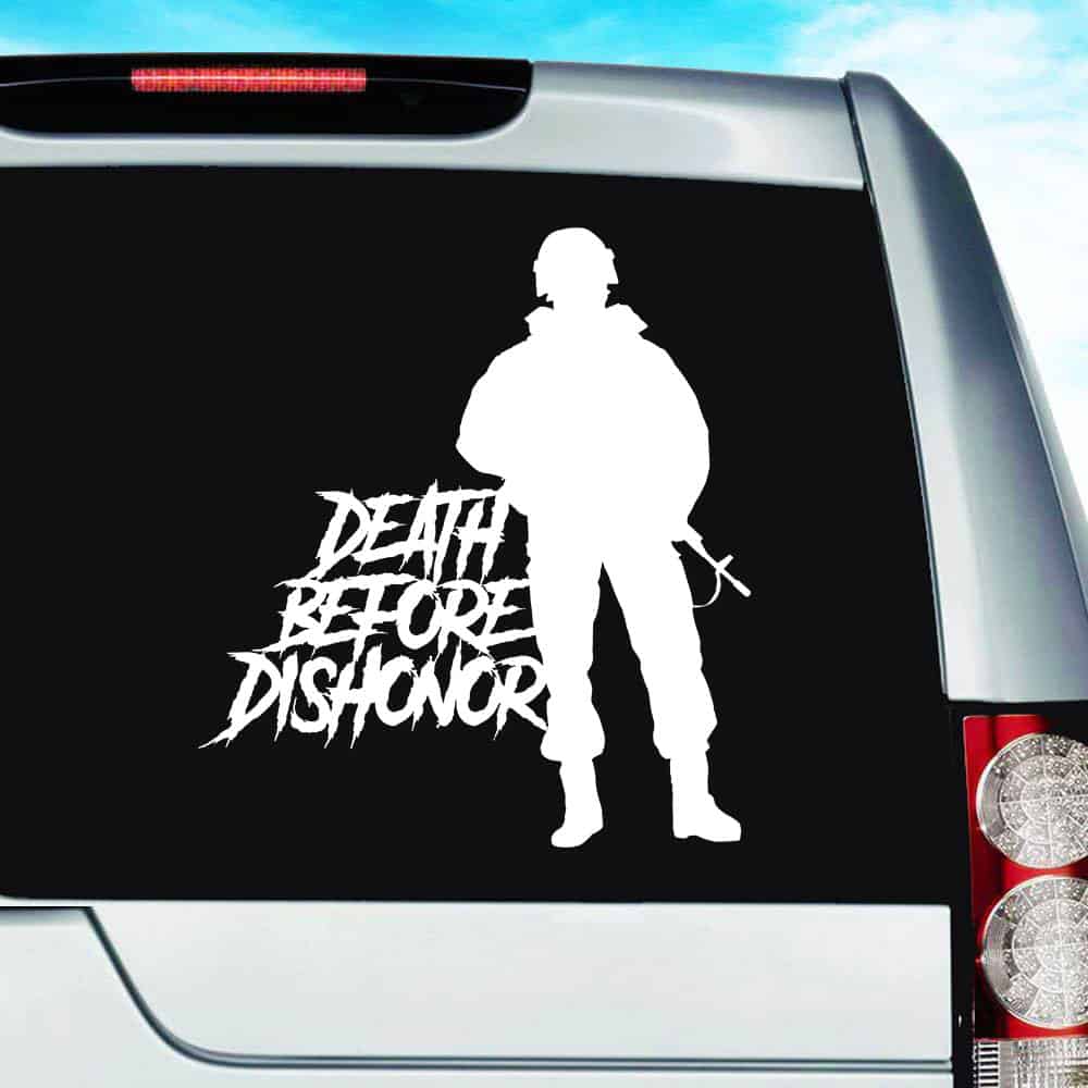 Death Before Dishonor Military Veteran Soldier Car Truck Decal Sticker