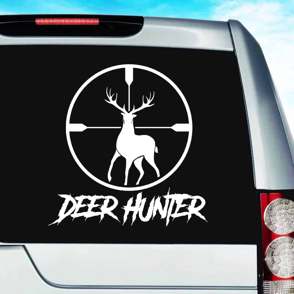 Deer Hunter Rifle Gun Scope Vinyl Cartruck Window Decal Sticker 6107