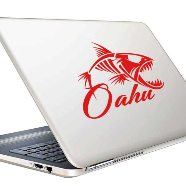 Ohau Hawaii Fish Skeleton Vinyl Laptop Macbook Decal Sticker